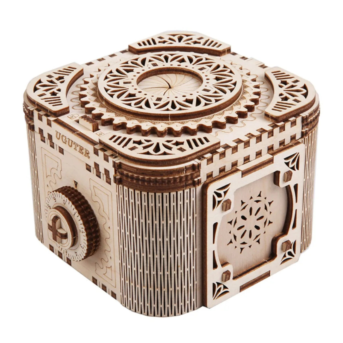 3D Wooden Jewelry Case Mechanical Puzzles Assembling Building Constructor Blocks Model Ring Necklace Code Password Safe Box DIY