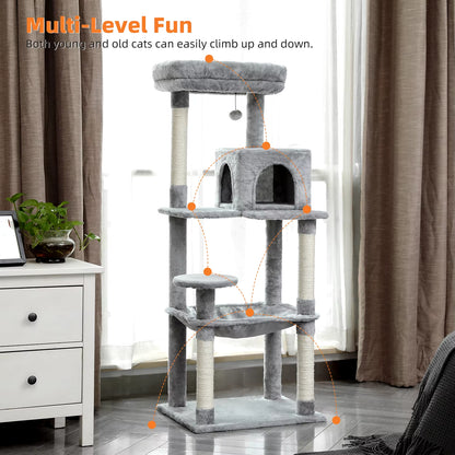 Free Shipping Multi-Level Cat Tree for Cats with Cozy Perches Stable Cat Climbing Frame Cat Scratch Board Toys Cat Furniture