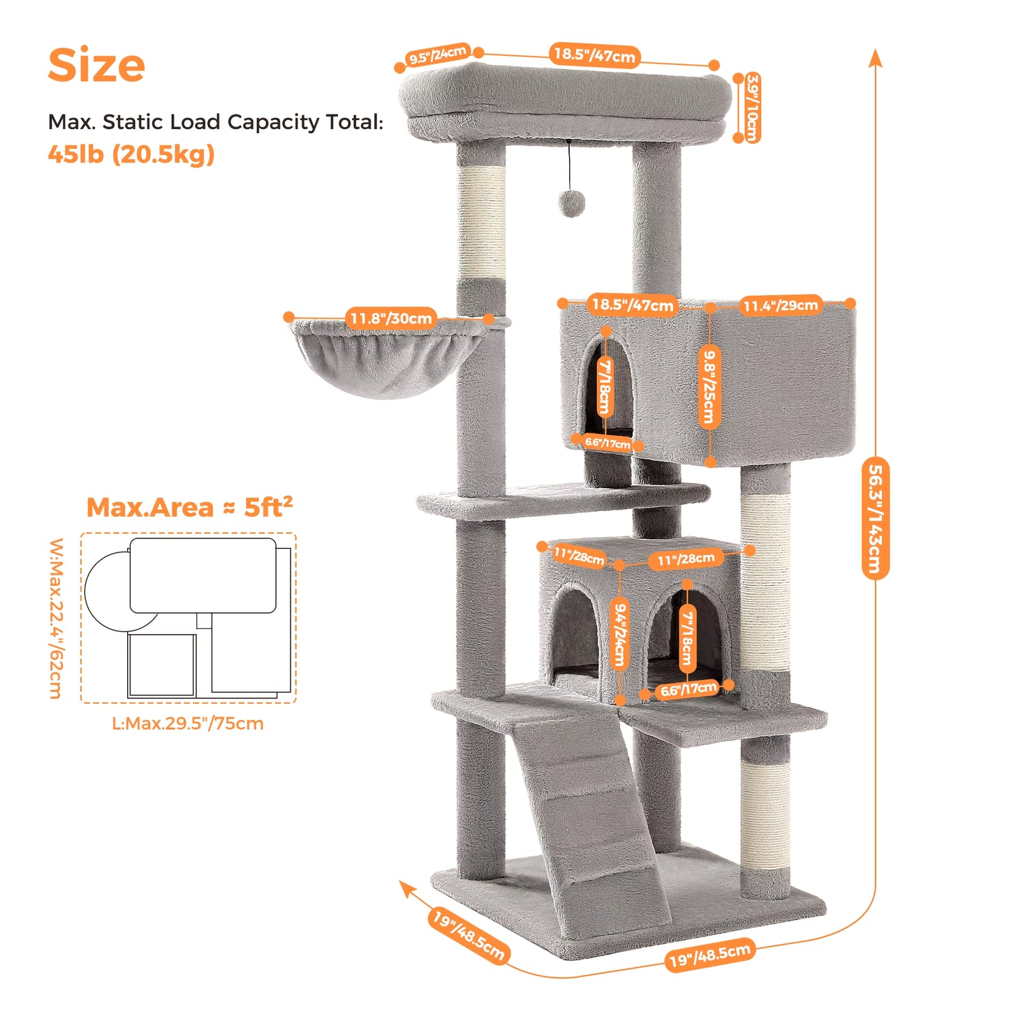 Free Shipping Multi-Level Cat Tree for Cats with Cozy Perches Stable Cat Climbing Frame Cat Scratch Board Toys Cat Furniture